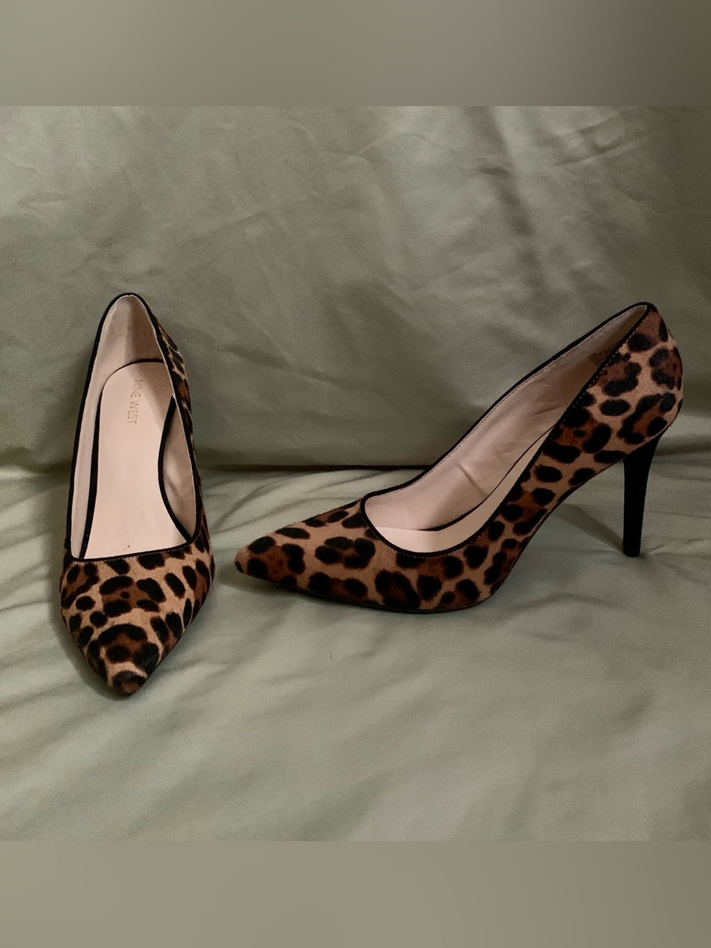 Nine West Leopard-Print Pointed Toe Pumps - Brown/Black